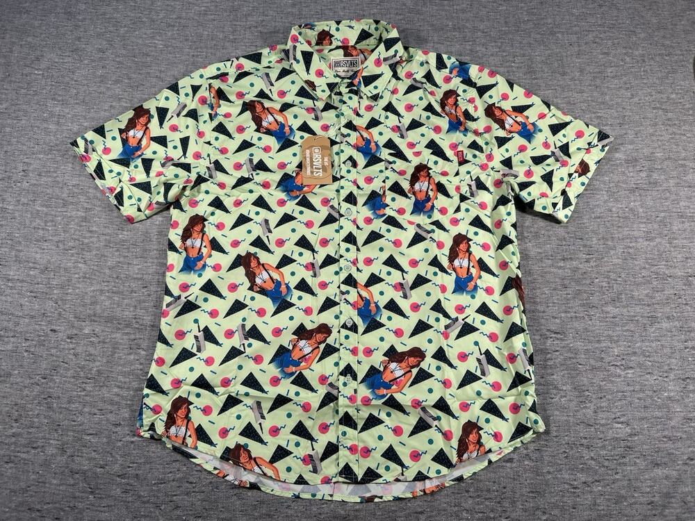 RSVLTS 90s Dream Girl Shirt Mens Extra Large Green Short Sleeve The Roosevelts